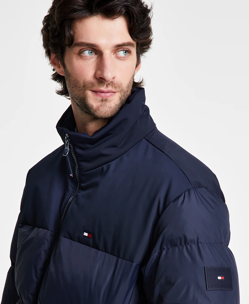 Tommy Hilfiger Men's Mixed-Media Puffer Jacket
