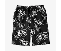 KingSize Big & Tall Hibiscus Print 8" Swim Trunks
