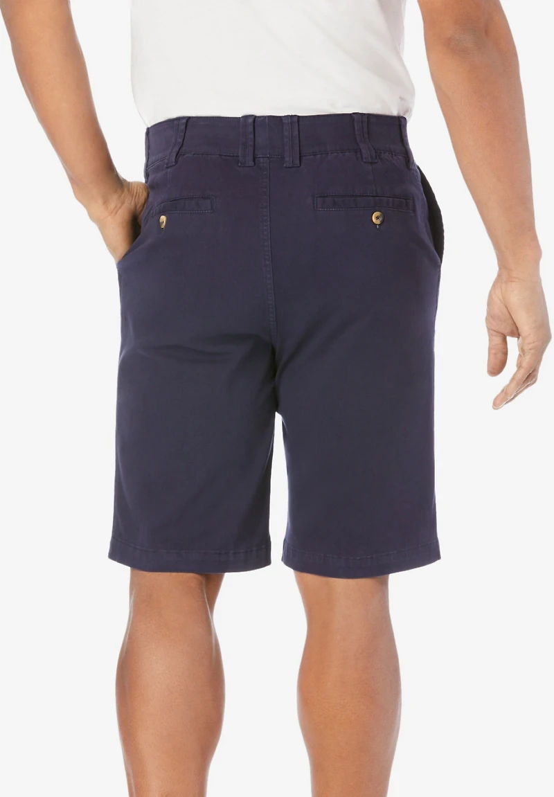 KingSize Big & Tall 10" Flex Full-Elastic Waist Chino Shorts