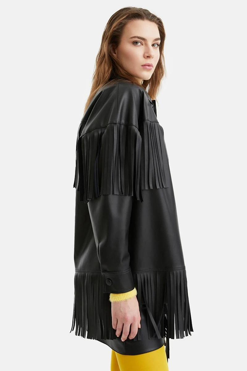 Nocturne Women's Fringe Faux Suede Jacket