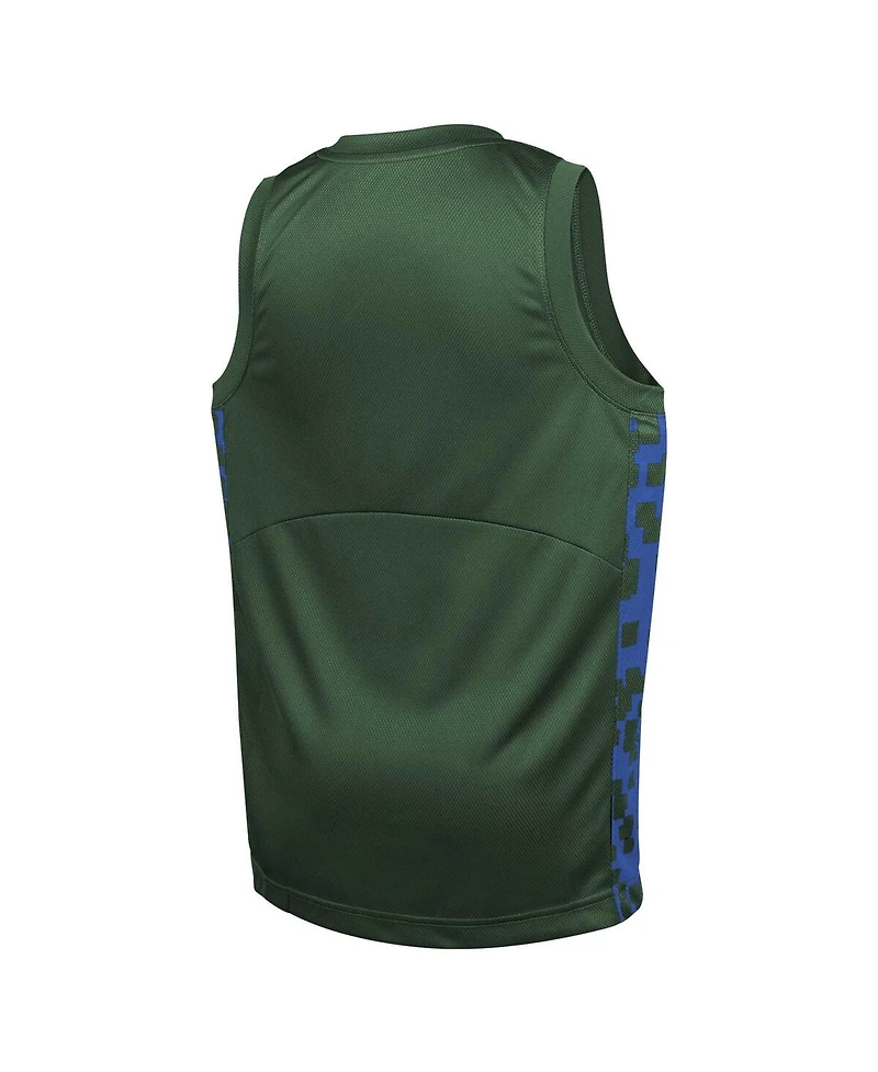 Nike Big Boys and Girls Hunter Green Milwaukee Bucks Courtside Starting Five Team Jersey