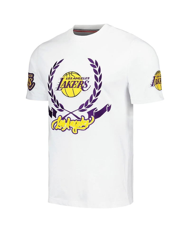 Fisll Men's and Women's White Los Angeles Lakers Heritage Crest T-Shirt