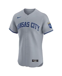 Nike Men's Gray Kansas City Royals Road Vapor Premier Elite Patch Jersey