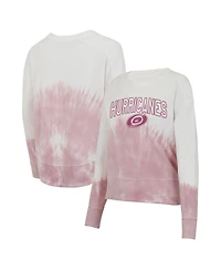 Concepts Sport Women's Pink/White Carolina Hurricanes Orchard Tie-Dye Long Sleeve T-Shirt