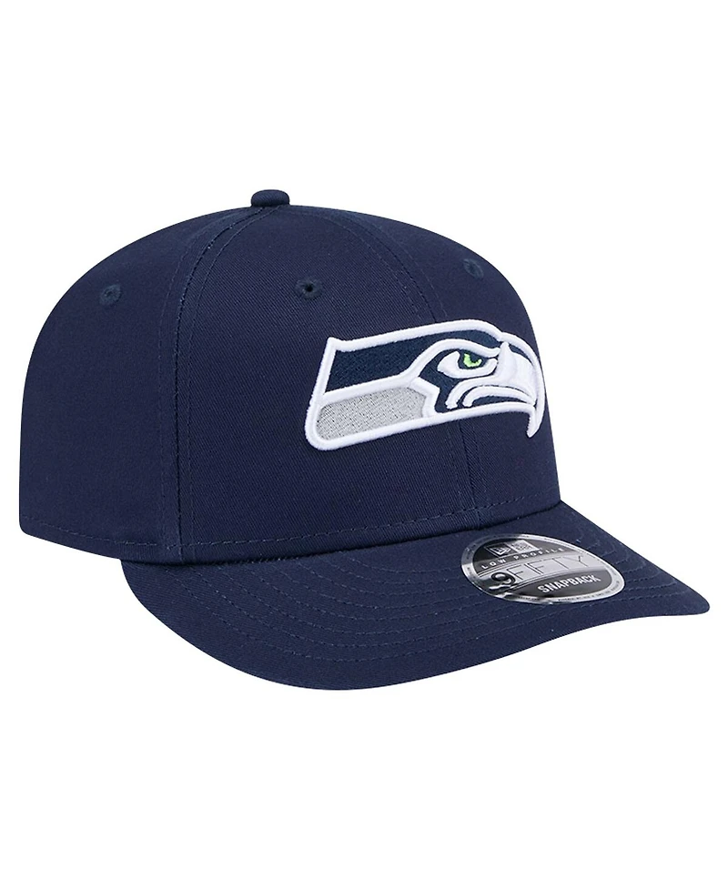 New Era Men's College Navy Seattle Seahawks Main Low Profile 9FIFTY Snapback Hat