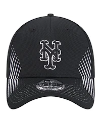 New Era Men's Black York Mets Active Dash Mark 39THIRTY Flex Hat