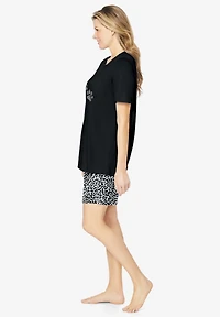 Dreams & Co. Women's Knit Pj Short Set