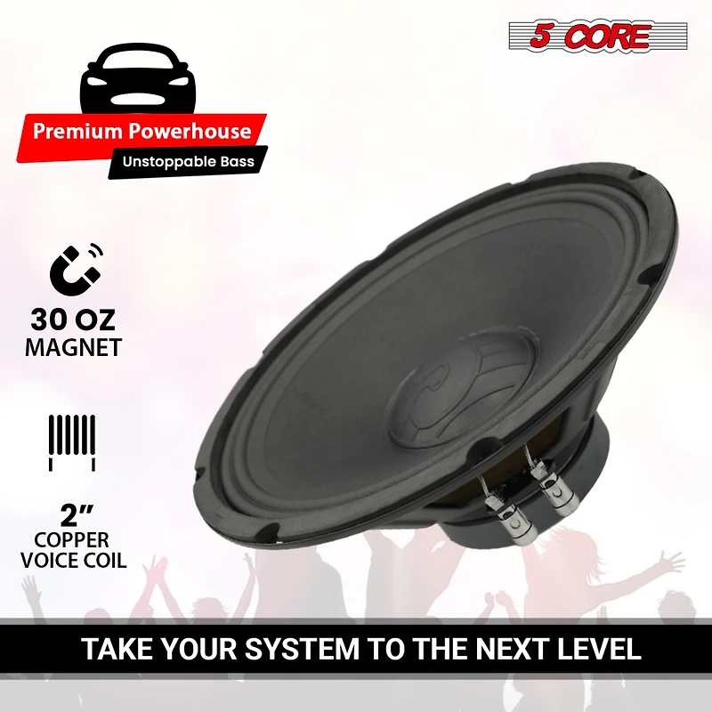 5 Core Speaker Subwoofer Pair 12 Inch Pair Pa Dj Subs 200W Max Pro Audio 8 Ohm 30 Oz Y30 Magnet Subwoofers Powerful Replacement Bass Sub Woofer