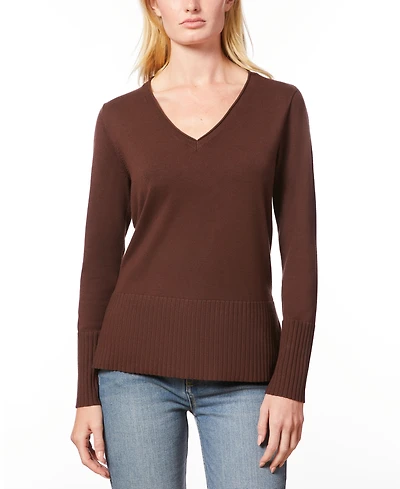 Melissa Paige Women's V-Neck Wide-Hem Wide-Cuff Sweater