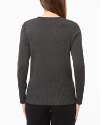 Melissa Paige Women's V-Neck Wide-Hem Wide-Cuff Sweater