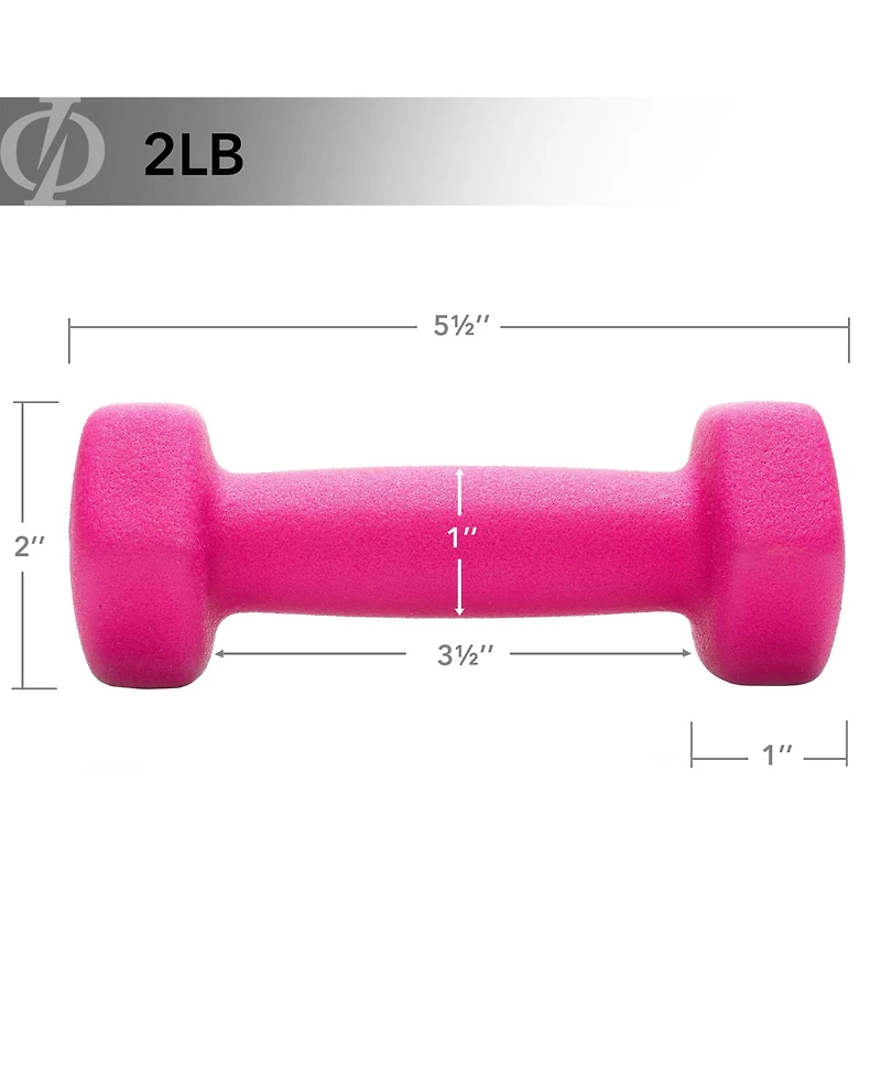 Philosophy Gym Neoprene Dumbbell Hexagon Hand Weights, 2 lb Pair - 4 lb Total