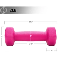 Philosophy Gym Neoprene Dumbbell Hexagon Hand Weights, 2 lb Pair - 4 lb Total