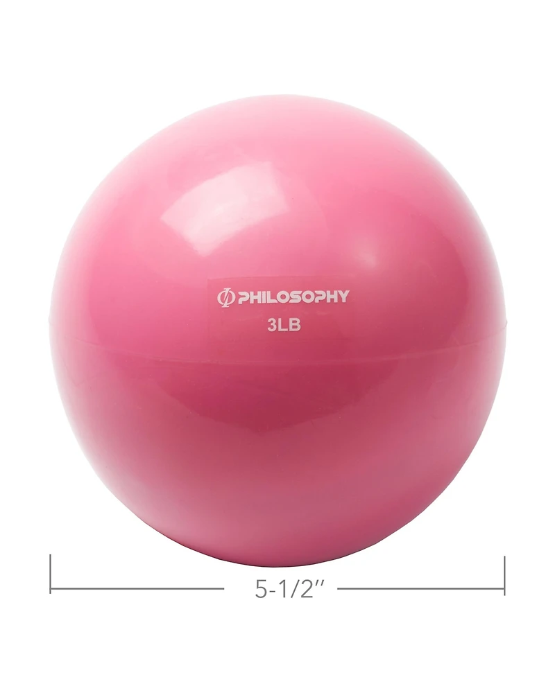 Philosophy Gym Toning Ball, 3 Lb, Pink - Soft Weighted Mini Medicine Ball