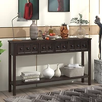 Streamdale Rustic 60" Entryway Sofa Table with Drawers