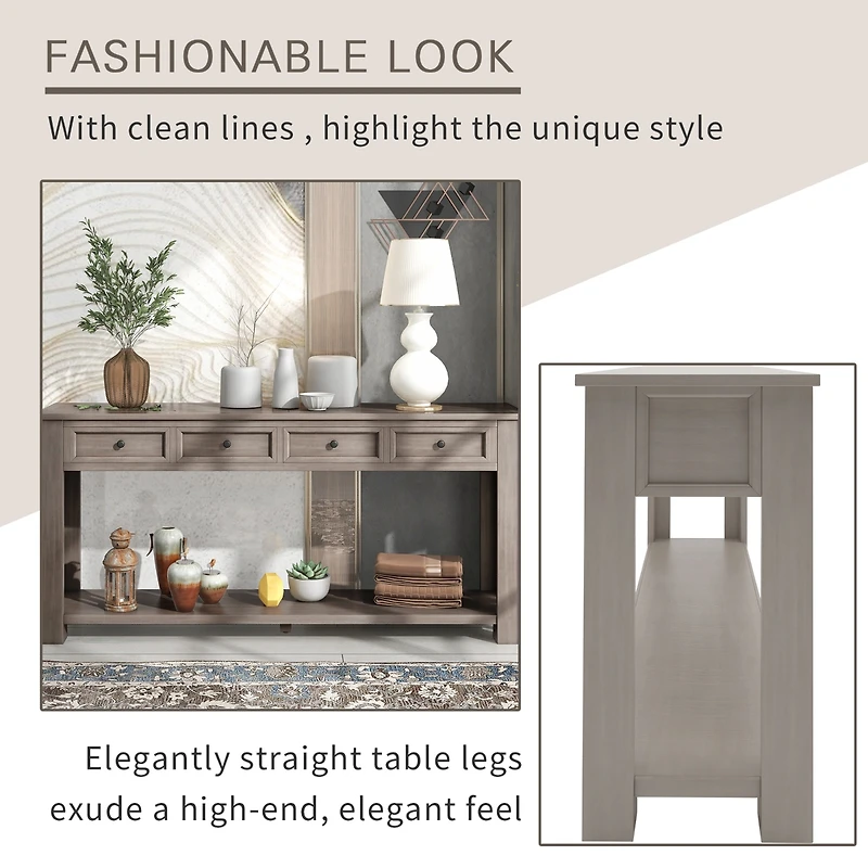 Streamdale Multifunctional Console Table w/ Drawers & Shelf