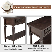 Streamdale Retro Console Table with Drawers and Open Shelf