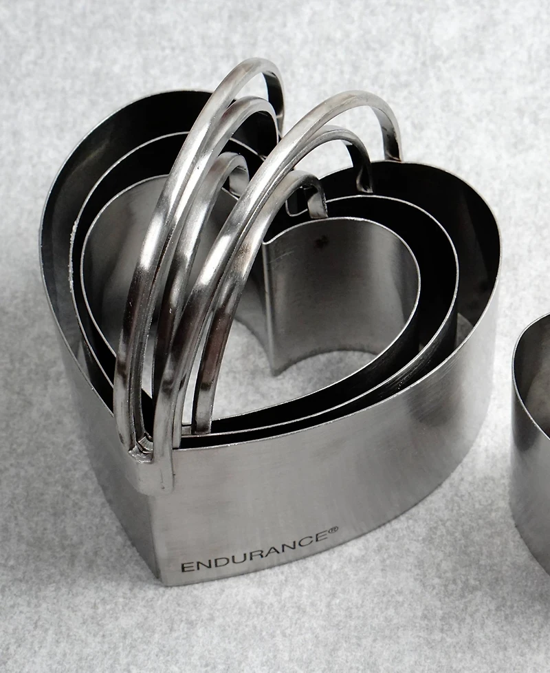 Rsvp International Endurance Stainless Steel 4 Piece Heart Shaped Nesting Biscuit Cutter Set