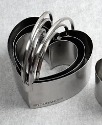 Rsvp International Endurance Stainless Steel 4 Piece Heart Shaped Nesting Biscuit Cutter Set