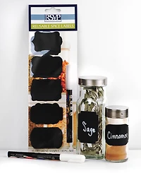 Rsvp International Silicone 31 Piece 2.25" x 1.5" Spice Label and Chalk Marker Set