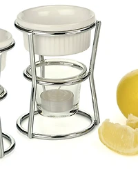Rsvp International Stoneware 2 Piece 3x3x5" Promo Butter Warmer Set