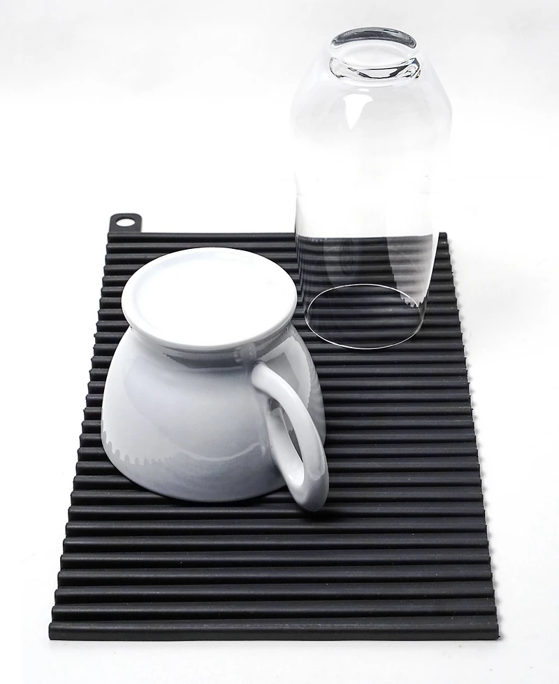 Rsvp International Silicone 12x7" Black Sink Mat/Hot pad