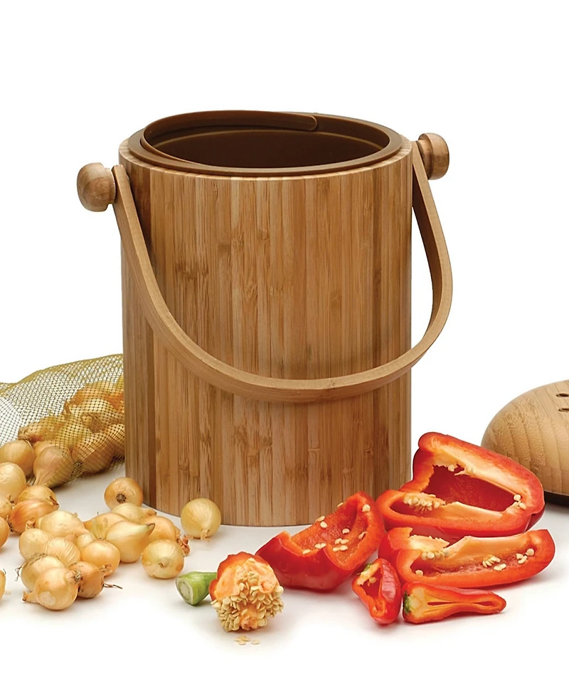 Rsvp International Endurance Wood 3.25 Quart Compost Pail Set