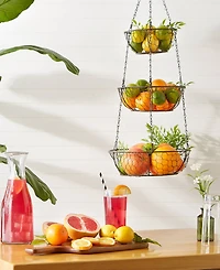 Rsvp International Chicken Wire 3 Tier Bronze Hanging Basket