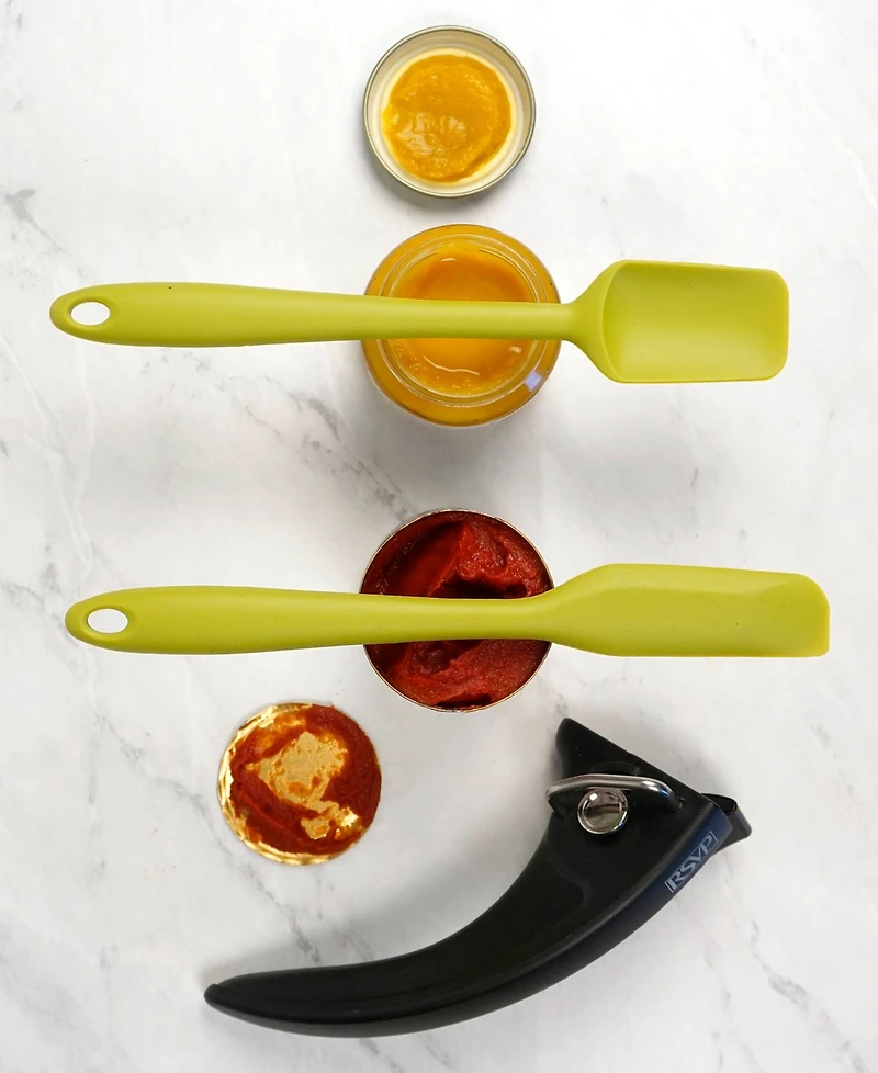 Rsvp International Silicone Coated Steel 2 Piece 8" Ela Series Green Mini Spatula Set