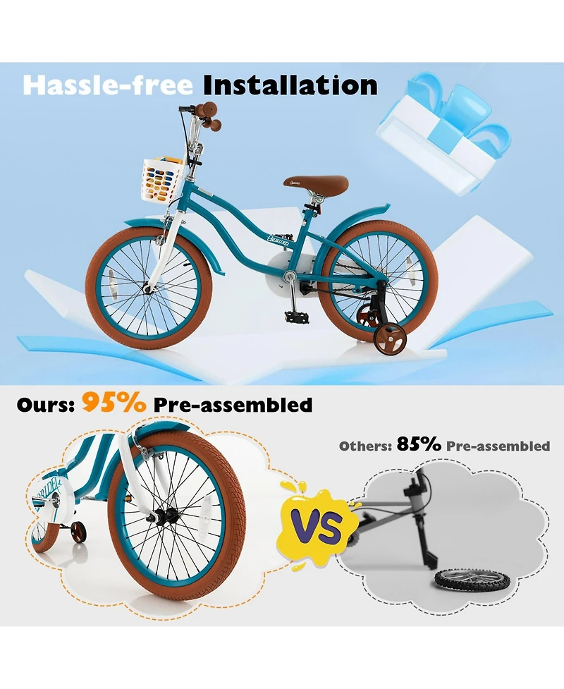 18'' Children Bicycle with Front Handbrake and Rear Coaster Brake