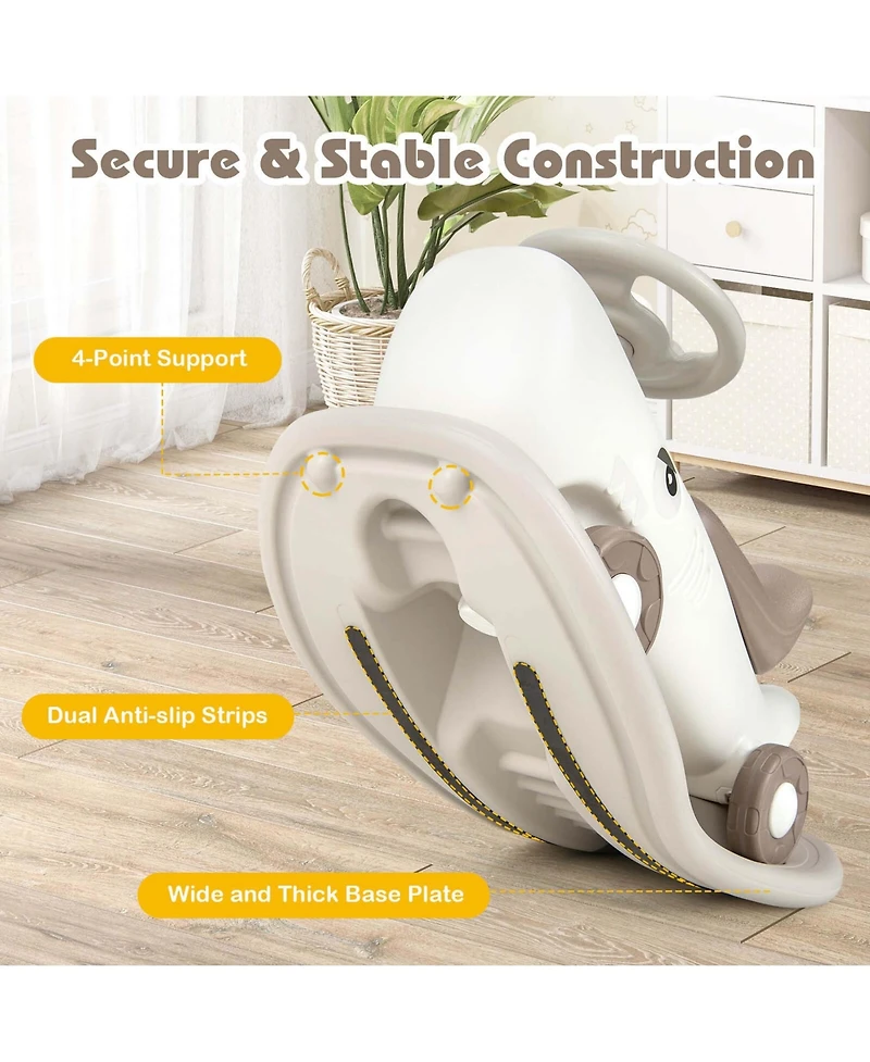 Convertible Rocking Horse & Sliding Car with Detachable Balance Board