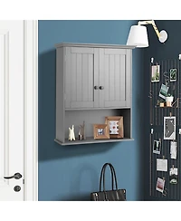 Wall Mount Bathroom Cabinet Storage Organizer Medicine with 2-Doors and 1- Shelf Cottage Collection