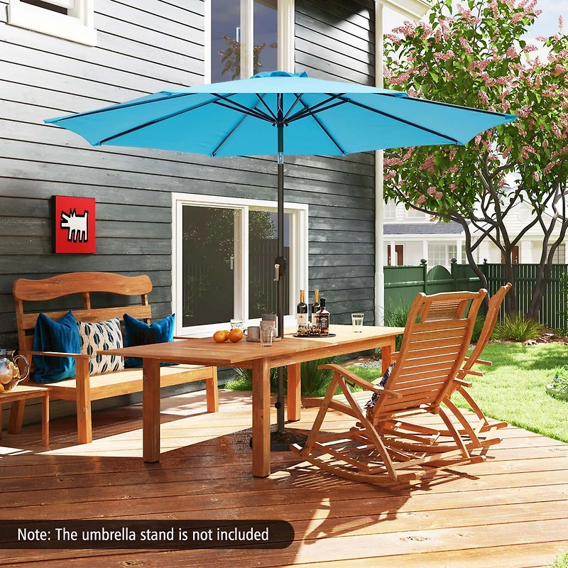 10FT Patio Umbrella Sunshade Market Steel Tilt W/ Crank Outdoor Yard Garden