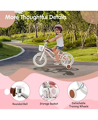 Gymax 14'' Kids Bicycle Children's Training w/ Removable Wheels & Basket Purple