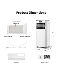 Btu Portable Air Conditioner w/ Remote Control 3-in-1 Air Cooler w/ Drying