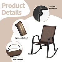 4 Pcs Patio Rocking Chair Heavy-Duty Metal Rocker Outdoor Anti-Slip