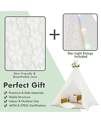 85'' Height 5 Sides Huge Lace Play Tent for Kids Adult Wedding w/ Light Strings