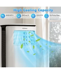 9000 Btu Air Cooler 3 in 1 Portable Air Conditioner w/Fan & Dehumidifier