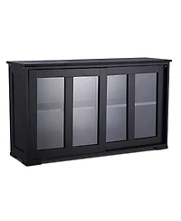 Storage Cabinet Sideboard Buffet Cupboard Glass Sliding Door