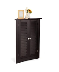 Storage Cabinet Freestanding Floor Cabinet Bathroom w/ Shutter Door