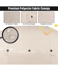 15FT Double-Sided Twin Patio Umbrella Sun Shade Outdoor Crank Market Base