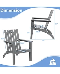 Costway Patio Adirondack Chair Acacia Wood Lounge Armrest Garden Deck