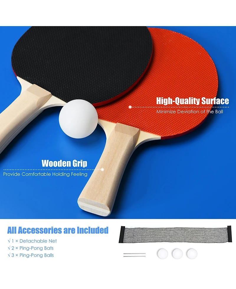 6 x3 Portable Tennis Ping Pong Folding Table w/Accessories