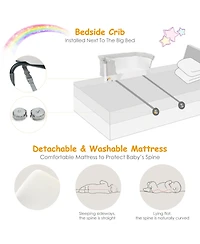Costway Portable Baby Bed Side Sleeper Infant Travel Bassinet Crib