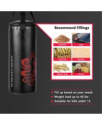 2 Ft Kids Punch Bag Boxing Set Kick Ball Gloves Skipping Rope Hook Children