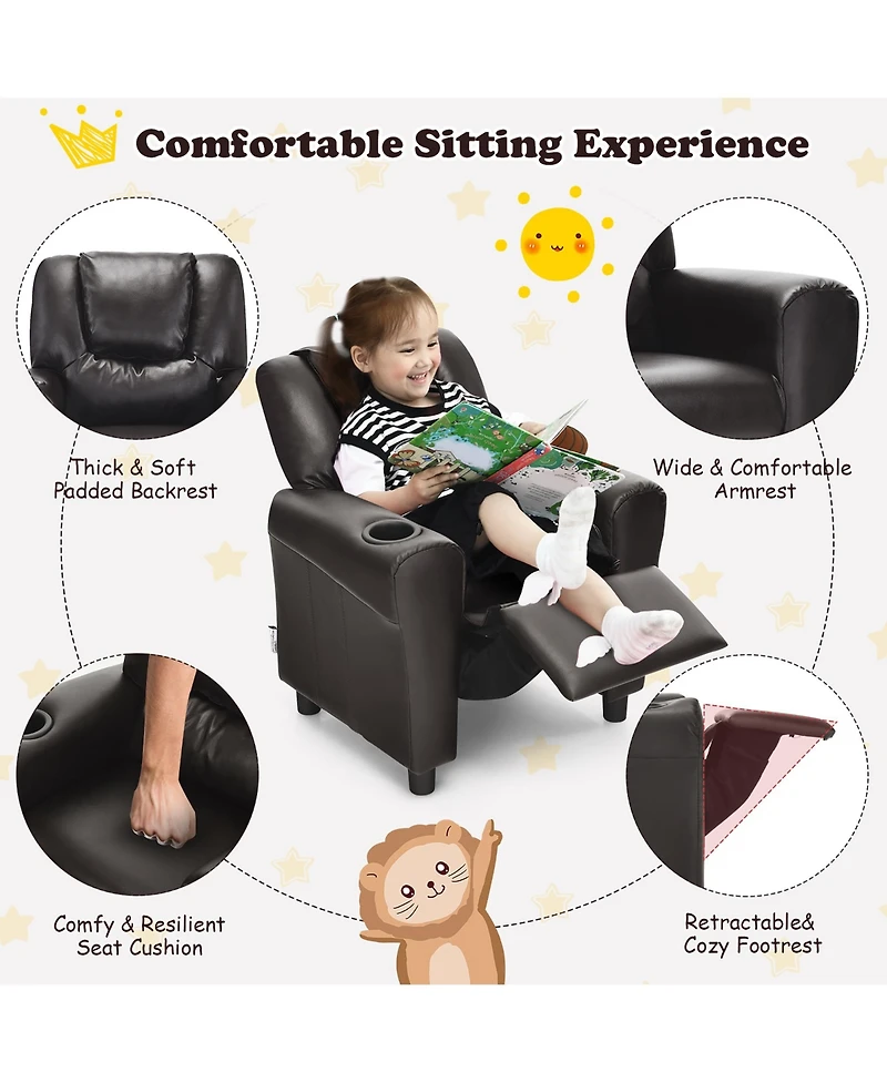 Kids Recliner Armchair Children's Furniture Sofa Couch Chair