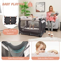 Costway Pack & Play Baby Diaper Changing Table 4 1 Portable Foldable with Mattress Carrying Bag