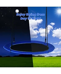 Costway 40'' Saucer Tree Swing 660 Lbs for Kids Adults Outdoor with Led Lights