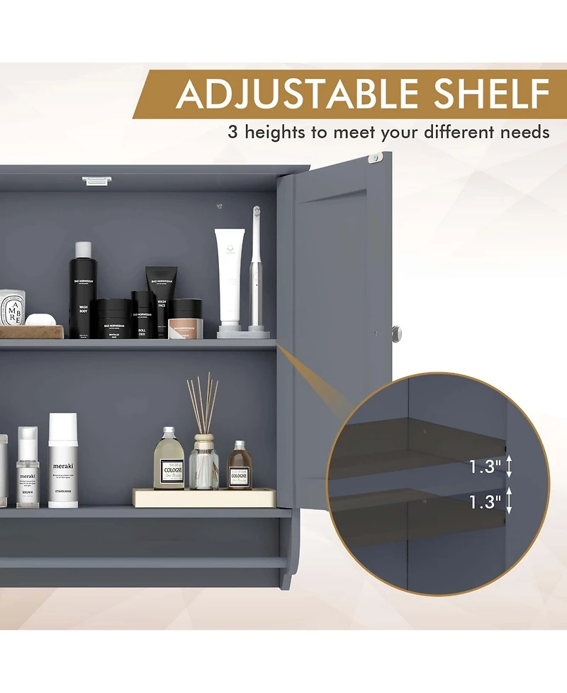 Wall Mounted Bathroom Medicine Cabinet Storage Cupboard