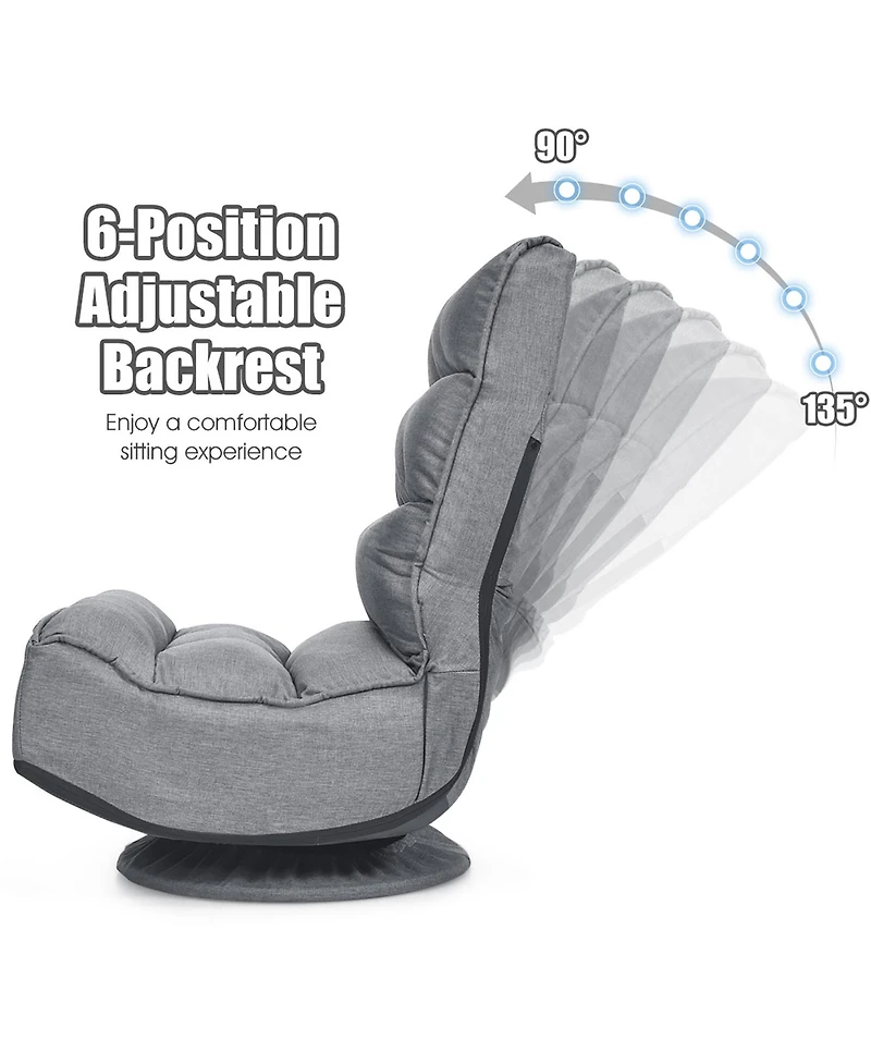 Gaming Chair Fabric 6-Position Folding Lazy Sofa 360 Degree