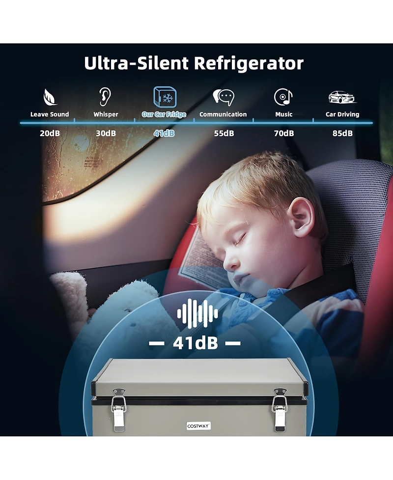 68 Quart Car Refrigerator 12V Portable Car Freezer Fridge w/Dc & Ac Adapter